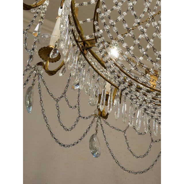 Glass Large Empire Crystal Hot Air Balloon Chandelier, Italy, 1940s For Sale - Image 7 of 18