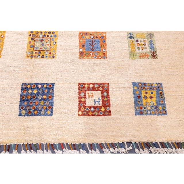 Early 21st Century Contemporary Gabbeh Rug 5'0" X 6'6'' For Sale - Image 5 of 10