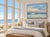 Original oil painting captures the peaceful movement of ocean waves beneath an expansive, softly illuminated sky. Layers...