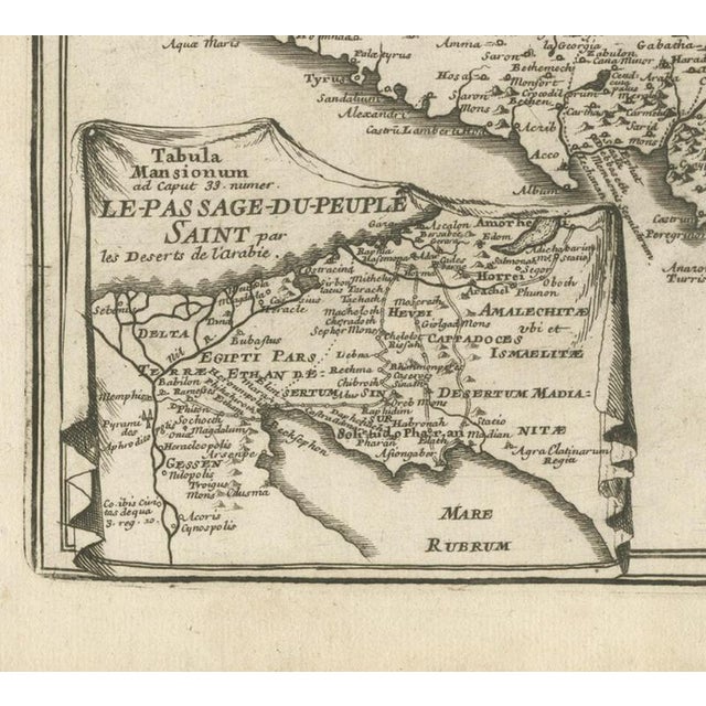 Antique Biblical Holy Land Map, 1703 For Sale - Image 6 of 10