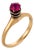 Vintage Architectural Synthetic Ruby 14k Yellow Gold Solitaire Ring, Size 7.5 For Sale