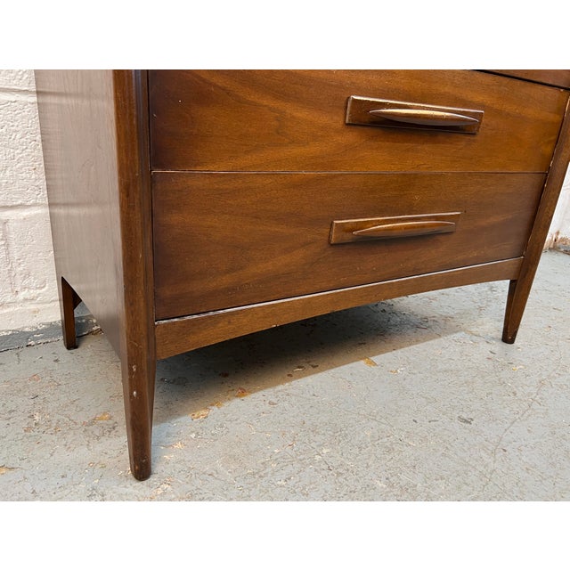 Broyhill "Emphasis" Mid-Century Walnut Highboy Dresser For Sale - Image 14 of 17