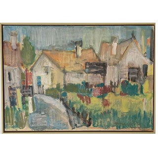Jacques Daufin, Landscape, 1960s, Gouache & Pastel, Framed For Sale