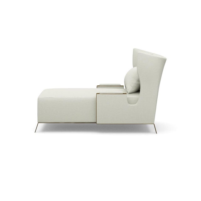 Mid Century Style Wingback Chaise For Sale In Greensboro - Image 6 of 7