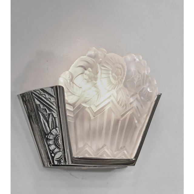 A Pair of French 1920s Art Deco Wall Sconces by Noverdy France - 2 Pairs Available For Sale - Image 6 of 11