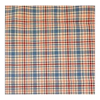 Vintage Ralph Lauren "Gamma Phi Delta" Greek Plaid Polished Cotton Broadcloth- 5+1/3 Yards For Sale