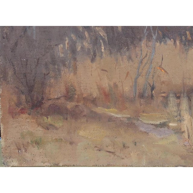 1970s Original Impressionism Oil Painting: Autumn Landscape, Ukrainian Artist, 1970s 35-48 For Sale - Image 5 of 6