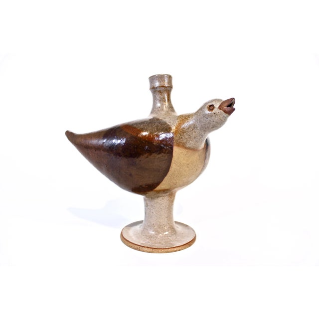 Extraordinarily unique bird shaped ceramic vase by Virginia sculptor June Jordan. 1970's vintage and in pristine cosmetic...