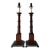 Colonial Mahogany Table Lamps; A Pair For Sale