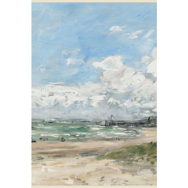 Circa 1890 Deauville Beach French Impressionist Coastal Fine Art Print by Eugène Boudin - 54" X 36" For Sale In Buffalo - Image 6 of 8
