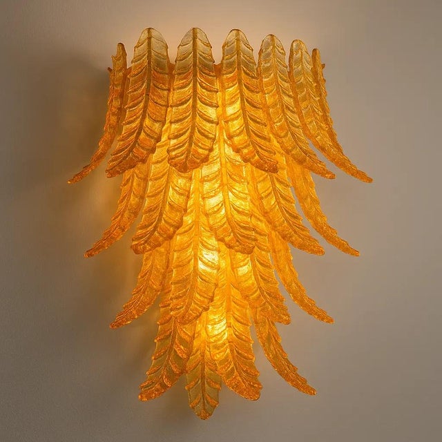 Italian Italian Amber Felci Murano Glass Wall Light by Simoeng For Sale - Image 4 of 5