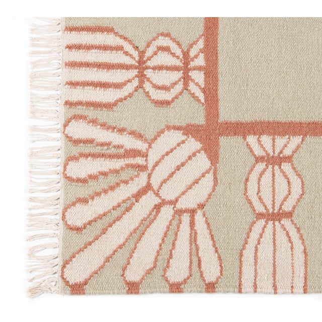 Transitional Part & Parcel Goods Wool Tassel Rug, 5' x 8', Celadon, Topaz and Eggshell For Sale - Image 3 of 5