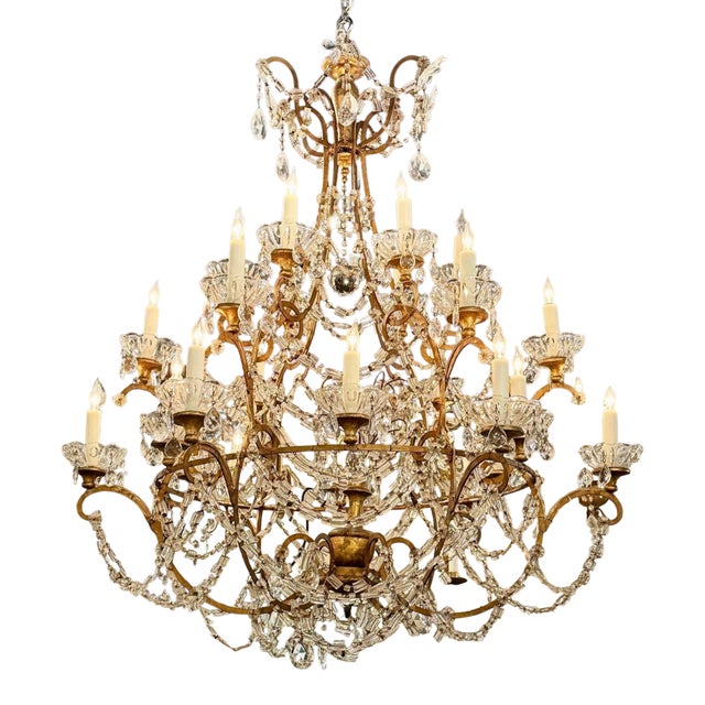19th C. Italian Macaroni Bead Chandelier For Sale