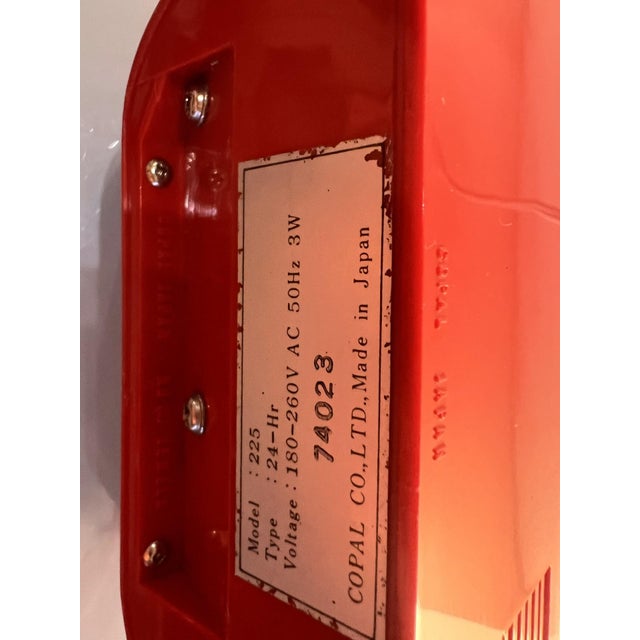 Red Vintage Japanese Red Copal Clock, 1970s For Sale - Image 8 of 11