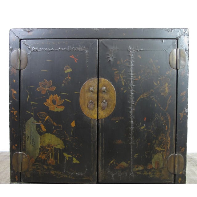 Mid 19 Century Hand Painted Antique Chinese Cabinet For Sale In Greensboro - Image 6 of 11