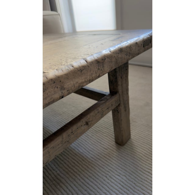 Brown Vintage Solid Poplar Coffee Table For Sale - Image 8 of 12