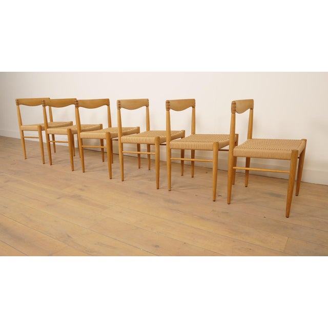 Vintage Oak Dining Chairs by H.W. Klein for Bramin, 1950s, Set of 6 For Sale - Image 13 of 16