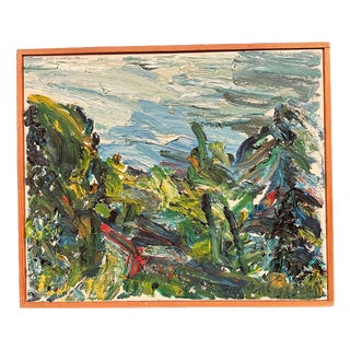 Lush Landscape , 1950s, Oil on Canvas, Framed For Sale