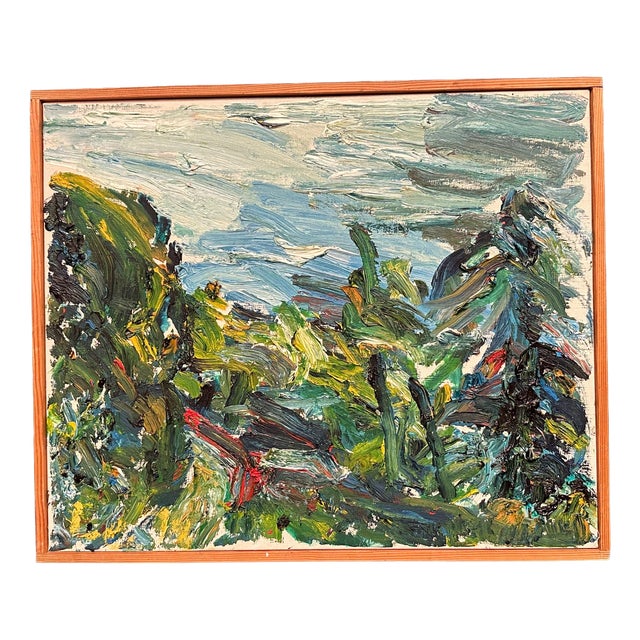 Lush Landscape , 1950s, Oil on Canvas, Framed For Sale