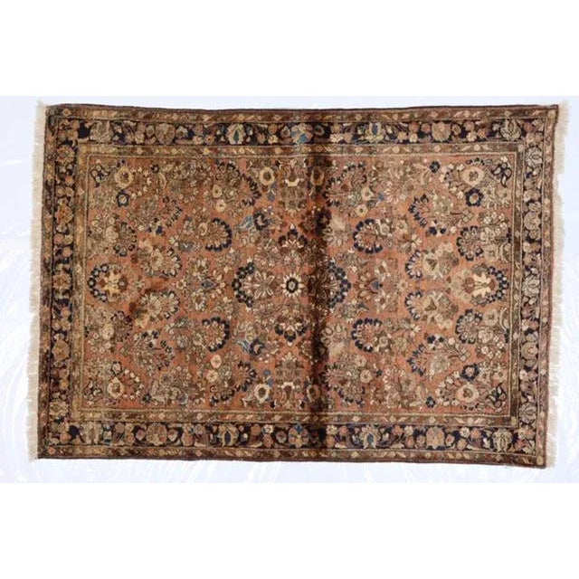 Wool pile genuine hand made very fine antique Persian Sarouk -