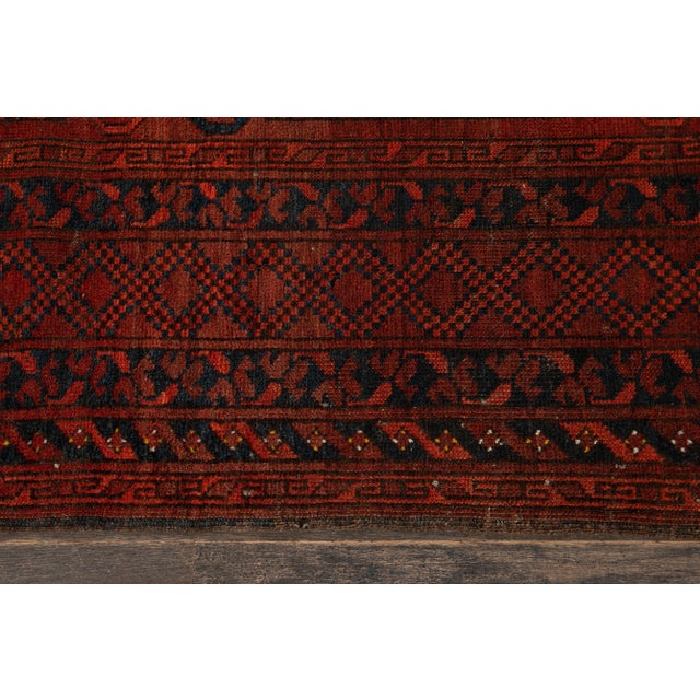 Textile Mid-20th Century Vintage Turkmen Wool Rug 6'6" X 8'6". For Sale - Image 7 of 13