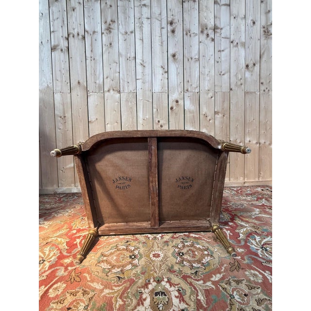 Gold Louis XVI Style Wingback Jansen Lounge Chair, 1940s For Sale - Image 8 of 10