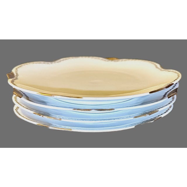 Traditional Antique German r.s. Porcelain Gold Trimmed Plates- Set of 4 For Sale - Image 3 of 8