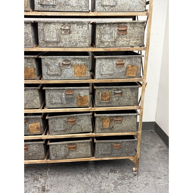 Vintage Sangham Storage Bins + Frame on Casters For Sale In San Francisco - Image 6 of 12