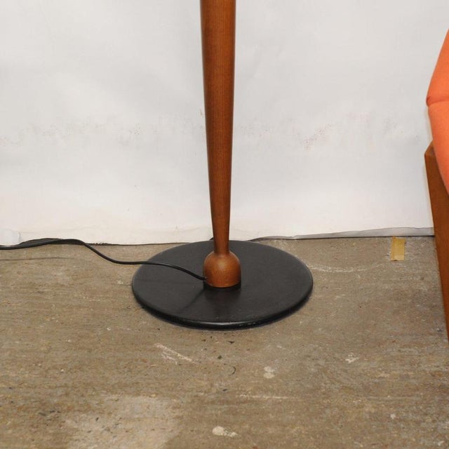 Black Wooden Floor Lamp with Black Tilted Uplight, 1990s For Sale - Image 8 of 10