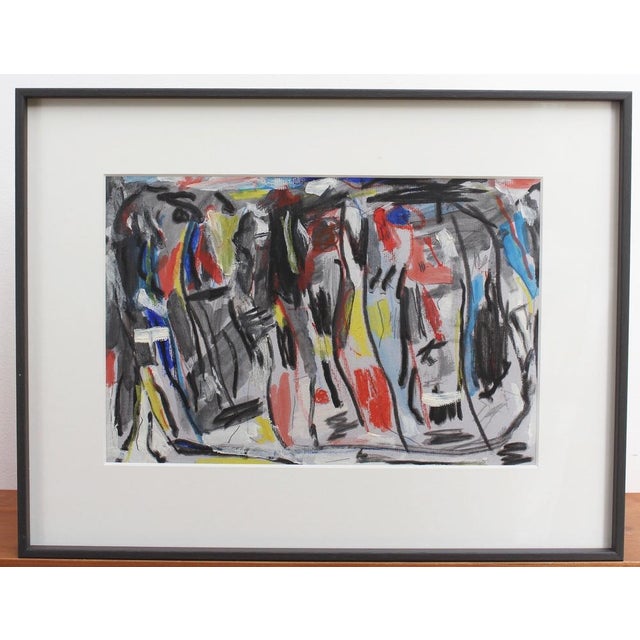 Untitled ii' abstract composition, mixed media on soft board, japanese ink, oil, pencil and gouache by erez yardeni...