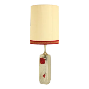 Mid-Century Modern Art Nouveau Revival Style Cast Metal Base Table Lamp