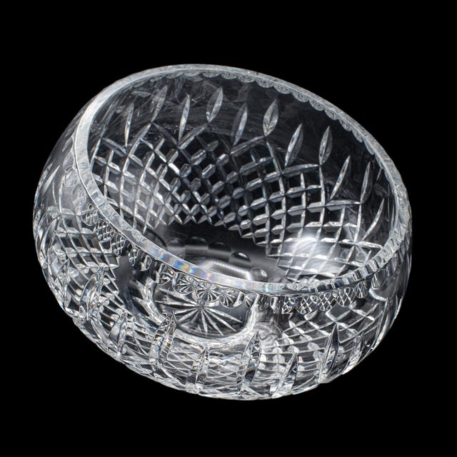 Large Vintage Presentation Fruit Bowl, English, Cut Lead Crystal, Display Dish For Sale - Image 6 of 9
