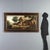 Oil on canvas. Central European School, 19th century. The scene centers on a small herd of cows and sheep grazing outside...