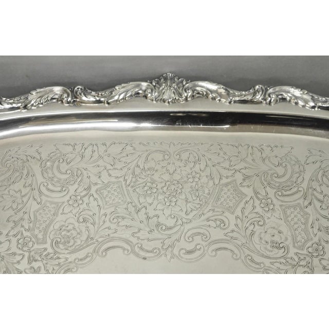 Vintage Poole Epca Sevenoaks 650 Large Silver Plated Serving Platter Bar Tray B For Sale In Philadelphia - Image 6 of 17
