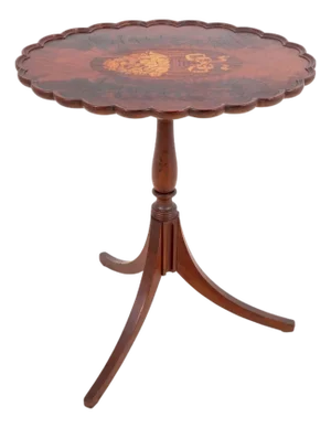 George III Style Mahogany & Marquetry Tripod Table