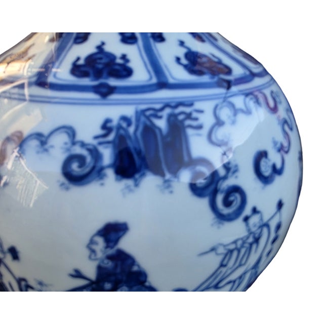 Chinese Blue & White Double Gourd Porcelain Vase For Sale - Image 4 of 10