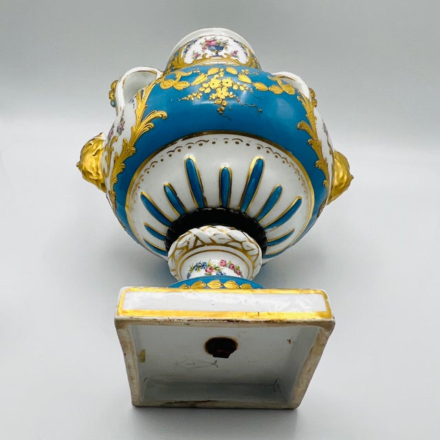 Antique French Sevres Style Porcelain Double Handled Urn For Sale - Image 14 of 16