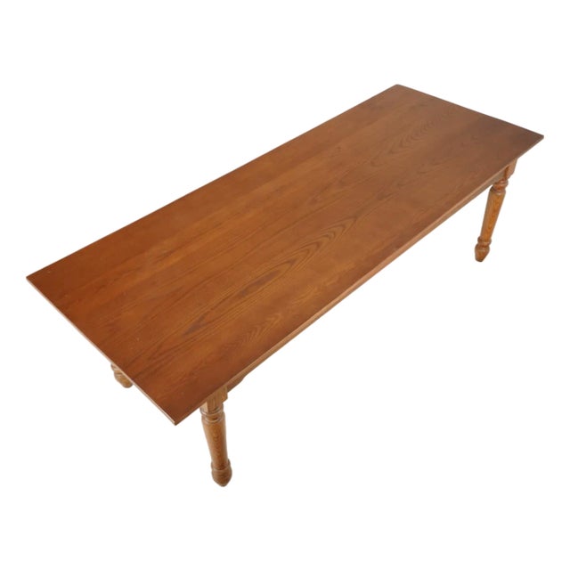 Mid 20th Century Reclaimed 7.5 Ft. Oak Farmhouse Dining Table For Sale