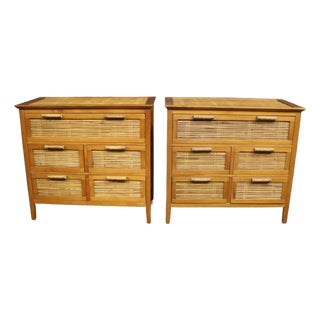 Asian-Style Cherry and Bamboo Chests – Pair For Sale