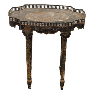 Antique Italian Painted Tray Top Side Table For Sale
