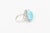 Mid-Century Modern Vintage 1960's Persian Turquoise With Surround Diamonds 18k White Gold Dome Cocktail Ring, Size 7 For Sale - Image 3 of 11