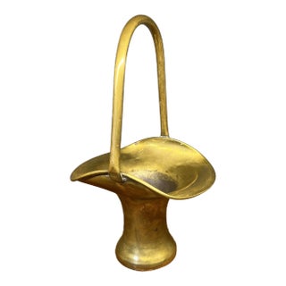Antique Imperial Russian Solid Brass Basket Early 20th Century For Sale