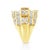 Early 21st Century 10K Yellow Gold over .925 Sterling Silver 2.0 Cttw Round & Baguette Cut Diamond Multi-Row Channel Set Tapered Cocktail Fashion Ring - Size 8 For Sale - Image 5 of 7