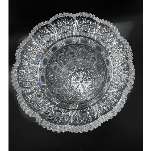 Parisian Crystal Vase with Hand-Cut Star Base, 1950s For Sale - Image 9 of 16