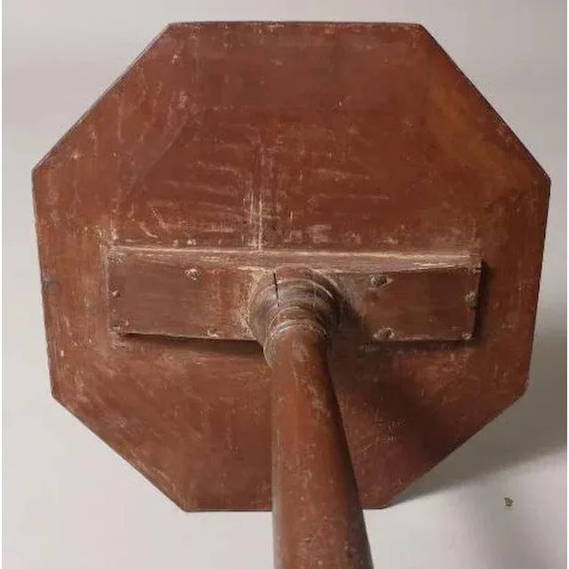 Brown Late 18th Century American Federal Paint Decorated Octagonal Side Table or Candlestand For Sale - Image 8 of 10