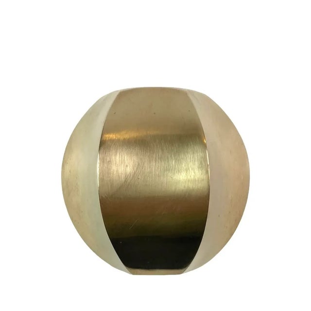 Vintage Diminutive Brass Pinched Hexagonal Ball Vase For Sale In Dallas - Image 6 of 10