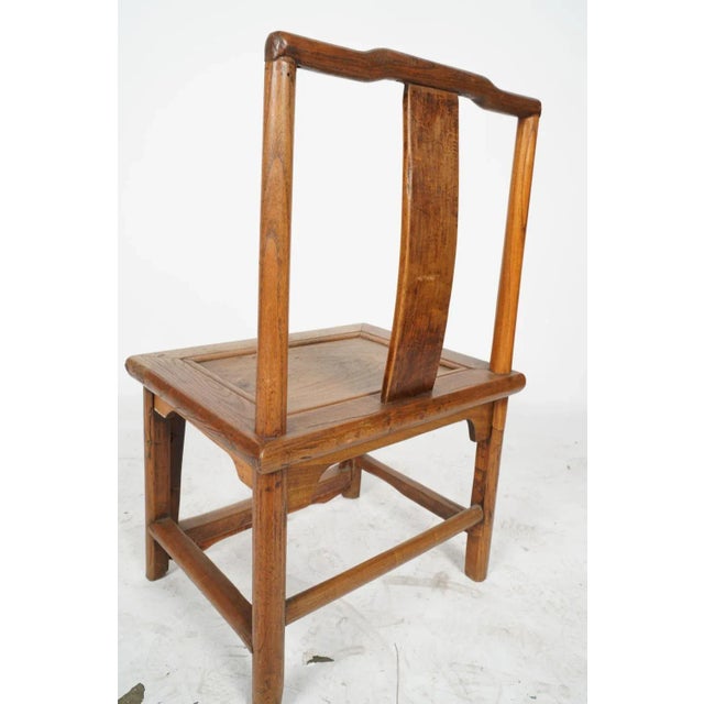 Antique Chinese Hardwood Accent Chair. Features Carved Motif On Chair Back.