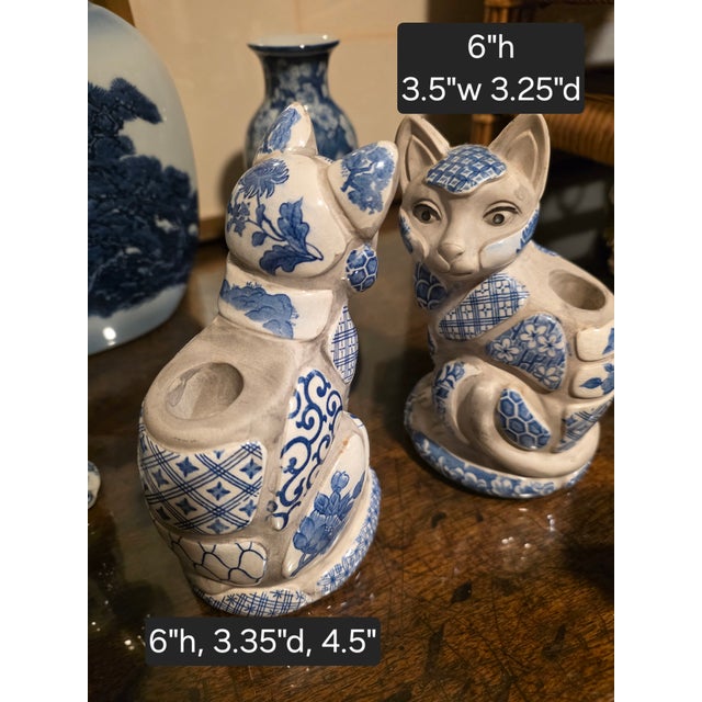 Blue and White Asian Porcelain Collection Seven Pieces For Sale - Image 4 of 8