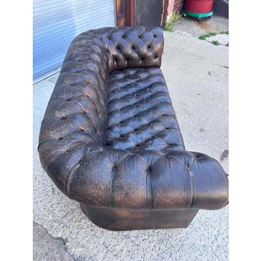 Chesterfield Leather Sofa, Vintage Upholstery, Patina Finish, 1985 For Sale - Image 15 of 17