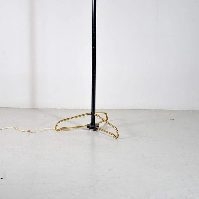 Metal Opaline Glass & Brass Floor Lamp by Stilnovo, 1950s For Sale - Image 7 of 13